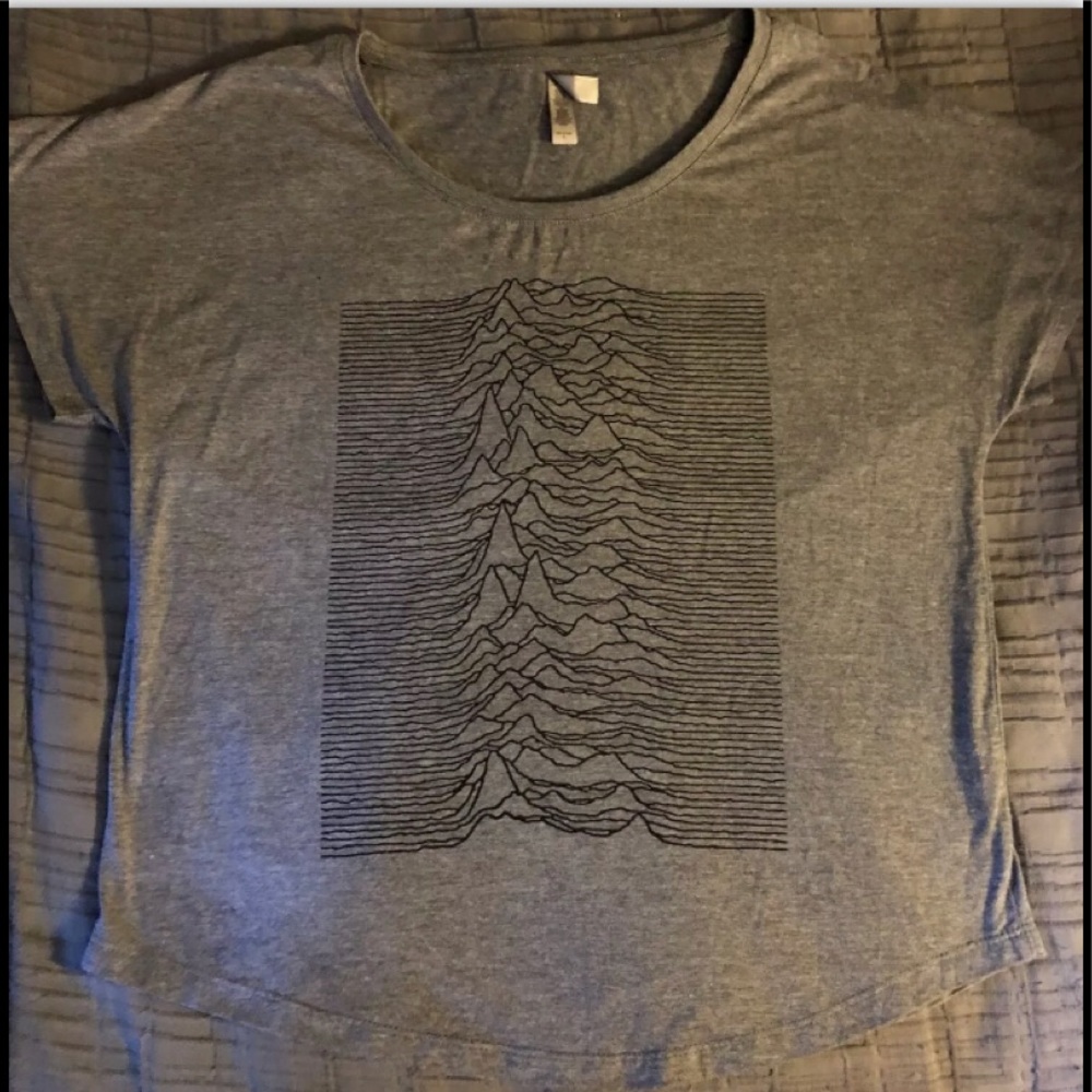 Joy Division Unknown Pleasures Tshirt Ladies L XL classic Manchester UK band NM